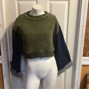 Solid Green Fleece Sweater